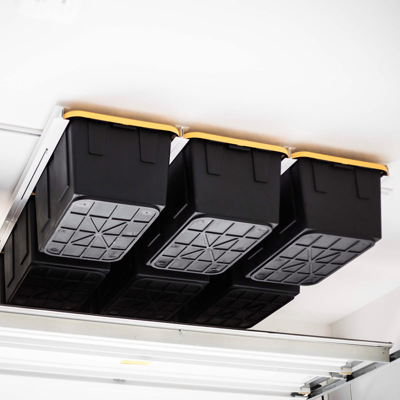 tarye Overhead Garage Storage Rack Organize Up To 13 Storage Tote